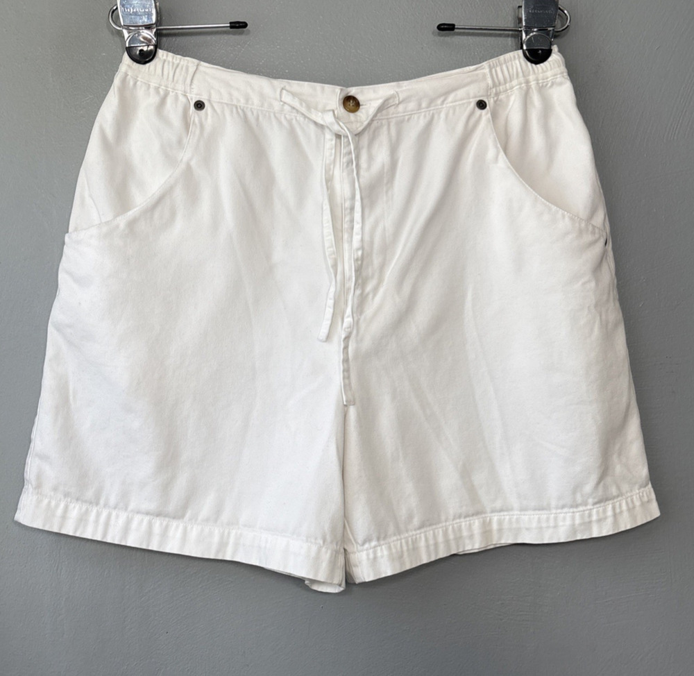Vintage Studio Works Mom Shorts Size Petite Medium White Preppy Coastal 90s Chic